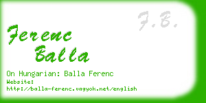 ferenc balla business card